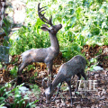 Outdoor garden decoration bronze cute deer baby sculpture
